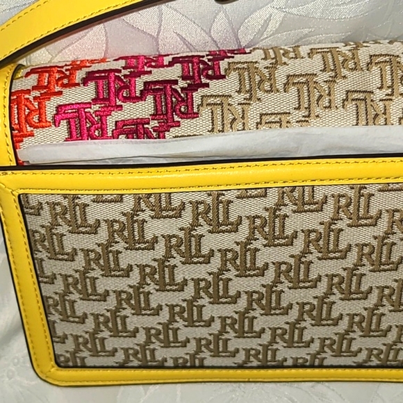 Lauren Ralph Lauren Transition Monogram Multi Yellow Crossbody - Picture 8 of 10